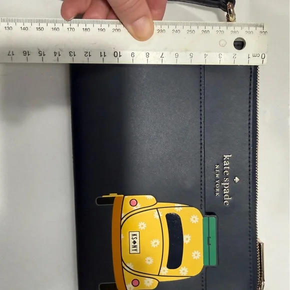 Kate Spade New York Navy Blue NYC Taxi Wristlet Clutch - Picture 5 of 5